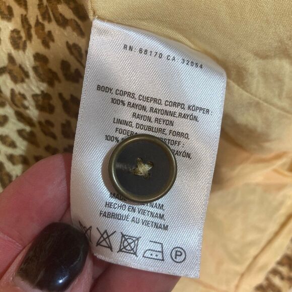 Anthropologie Dress 4 Cheetah Fit/Flare Full Button Flutter Sleeve Cottagecore - Picture 9 of 11